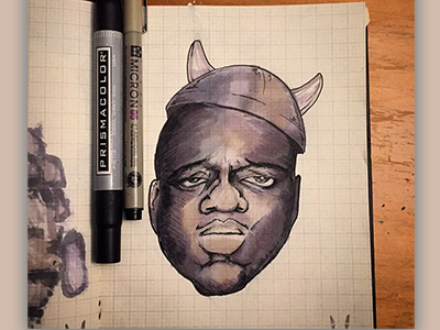 Inktober Day 23: Juicy - "Notorious M.eM.o." doodle illustration ink inktober pen sketch