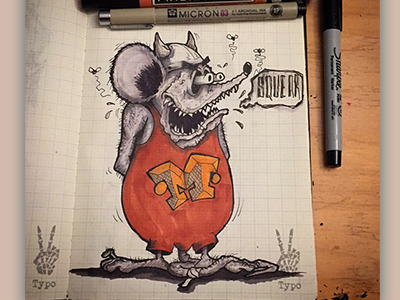 Inktober Day 26: Squeak - "MeMo Fink" doodle illustration ink inktober pen sketch