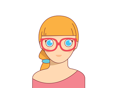 Cute Nerdy Girl character flat girl illustration jeremie doiron moncton