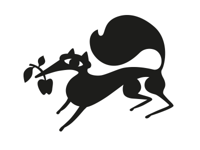 fox whit apple apple black emblem fox