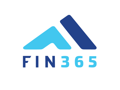 Fin365 logo 365 blue design f fin graphic design logo logo design mountains typography