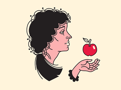Modern Eve apple art bible eve face girl girl face hand illustration illustrator line line art simple vector vector art