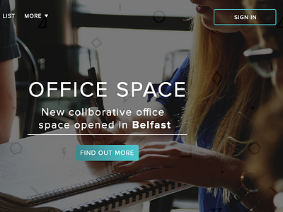 Office Space Belfast cta green interface photography proxima nova typography ui ui design web design
