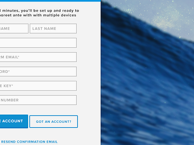Ocean form design ui user experience user interface ux web design