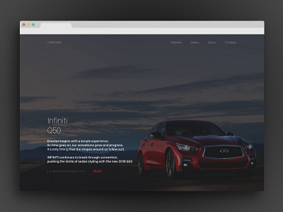 INFINITI Q50 Landing Page landing page minimalistic product page simple ui ux web website