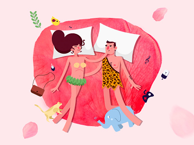 Publicity visual design of the sex hotel booking platform illustrations