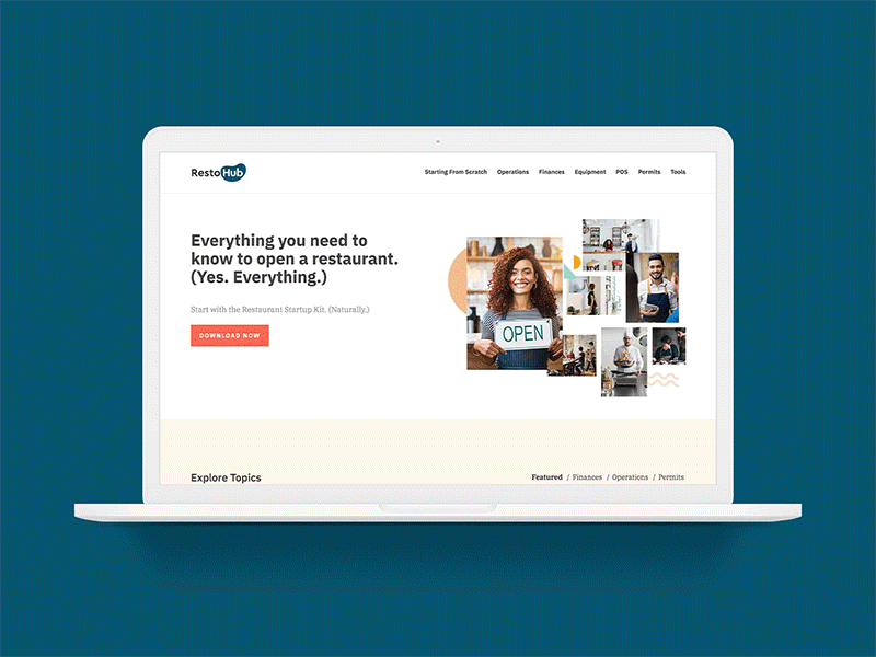 RestoHub Redesign brand mockup redesign ui web design website website redesign