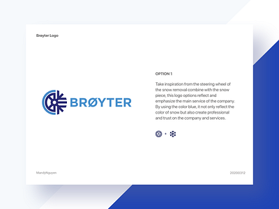 Brøyter_Option 1 - Logo Design blue branding design dribbble icon illustration logo typography vector