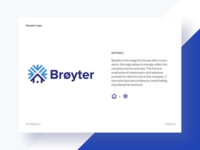 Brøyter_Option 2 - Logo Design blue branding design icon illustration logo typography vector