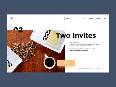 Two Dribbble Invites coffee design dribbble invites two invites typography ui website