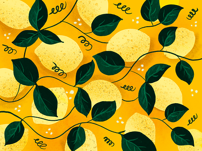 Lemons illustration leaf leaves lemon lemons procreate yellow