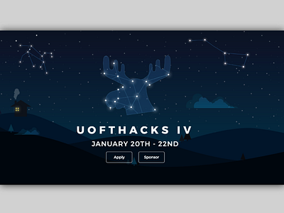 UofTHacks 2017 big dipper branding constellation design illustration logo moose night stars university of toronto uoft uofthacks