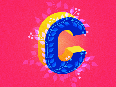 C 36dayoftype 36daysoftype c art design illustration leaf leaves letter letter c lettering typography vector vines