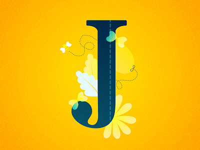 J 36daysoftype 36daysoftype j 36daysoftype j balloon balloons bee bees bright butterfly colorful design flower illustration letter lettering light sunshine typography