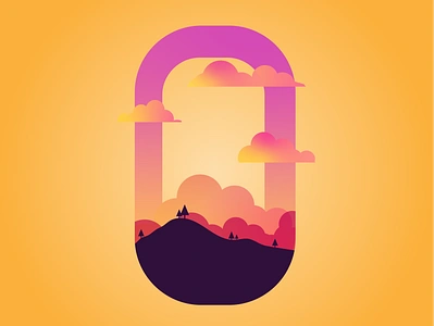 0 36daysoftype 36daysoftype 0 36daysoftype 0 36daysoftype0 cloud clouds colorful design evergreen illustration letter lettering mountain pine sunrise sunset tree trees typography vibrant