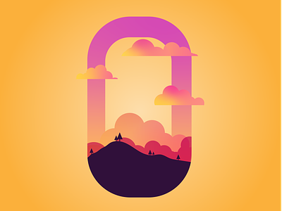 0 36daysoftype 36daysoftype 0 36daysoftype 0 36daysoftype0 cloud clouds colorful design evergreen illustration letter lettering mountain pine sunrise sunset tree trees typography vibrant
