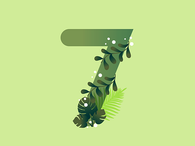 7 36daysoftype 36daysoftype 7 36daysoftype07 37daysoftype 7 design illustration leaf leaves letter lettering seven tropic tropical typography vines