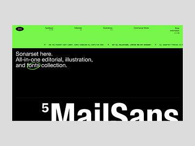 Sonarset™ design ecommerce editorial interface minimalist store typography uiux user interface web design