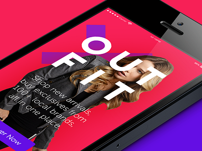 Outfit - Intro Screens blue clothing colorful ecommerce fashion interface iphone red store store app ui uiux