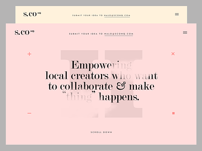 SCOHQ black design pastel typography ui design uiux user interface web design web interface workspace
