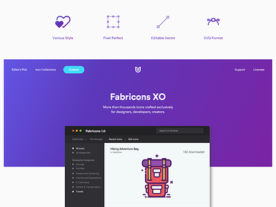 Landing Page Fabricons