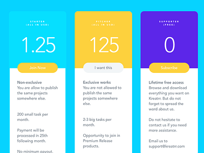 Pricing Table