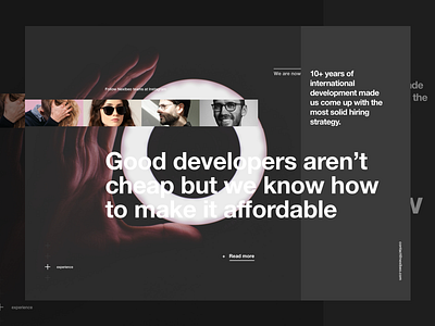 Nexibeo - Team Section agency black digital grid minimalist porfolio startup studio ui