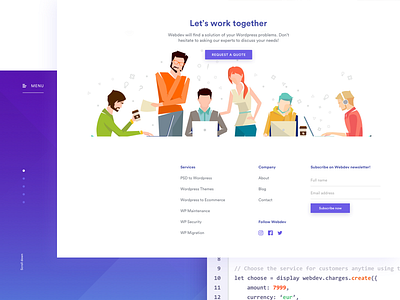 Footer & Sidebar Exploration agency footer illustration interface minimalism potfolio sidebar studio uiux web design white wordpress