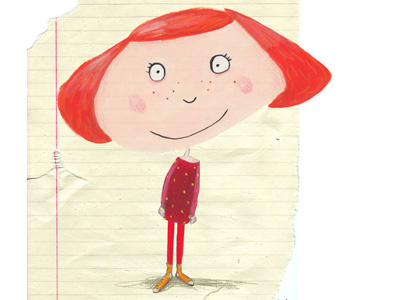 Redhead acrylics children digital girl illustration pencil