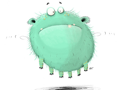 Confused look 2d cgma class digital illustration monster round