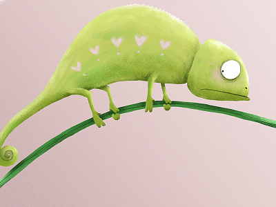 Lovesick cgma chameleon digital illustration