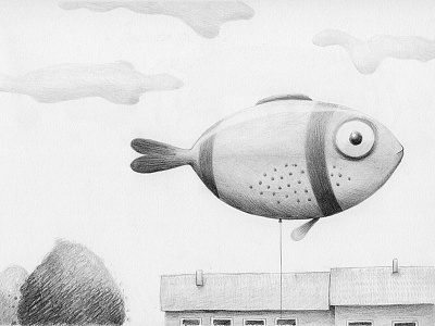 Balloonfish childrens fish illustration pencil picture book sketchbook