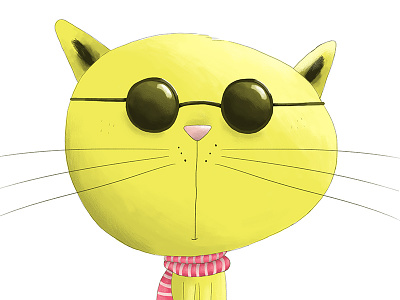 Hipster Cat cat digital greeting card illustration shades