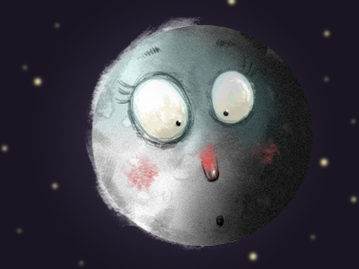 Planetface blue face grey illuniverse illustration planet red nose universe
