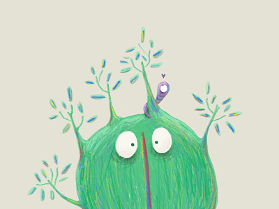 Hug plant character childrens illustration digital illustration plant procreate