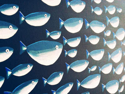 Canvas acrylic canvas fishes illustration many