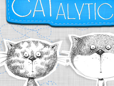 Web App cats draft illustration pencil sewed texture