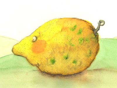 Citronella face illustration lemon sketchbook watercolor