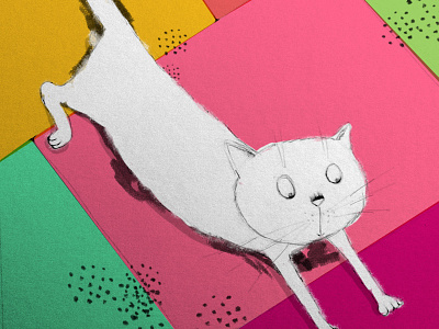 Kitty Color Test blocks cat color digital doodle illustration