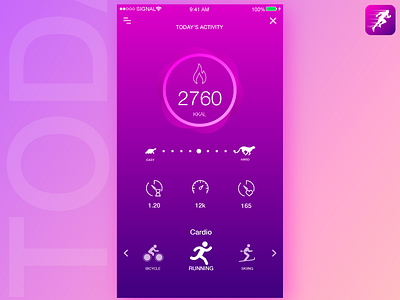 calories activity ux ui