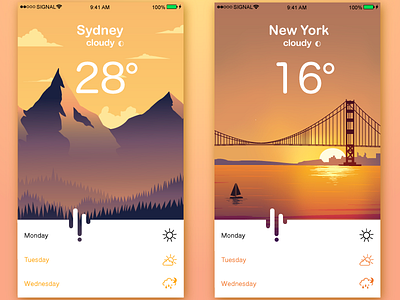 weather application design ux ui