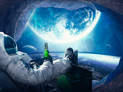 Relax on the space photoshop