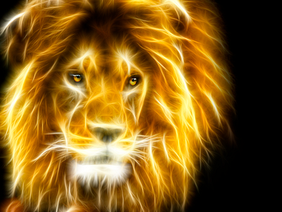 Glowing lion photoshop