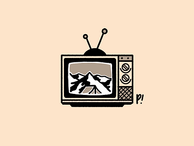 netflix and camp branding design distorted grain hand drawn handrawn illustration linework logo mountain patch print procreate shape simpleillustration sticker tattoo texture vector