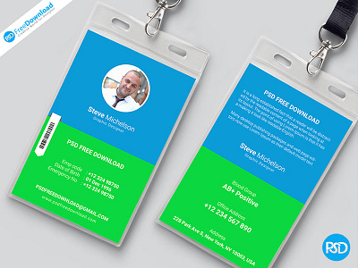 Identity Card Front Back Design company creative employee free psd icard identification identity office office card official printing