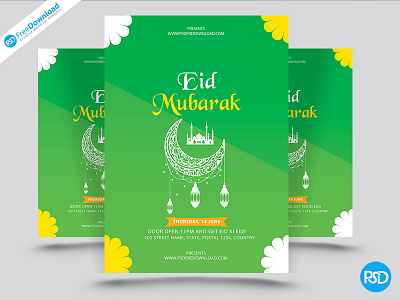 Eid Mubarak Flyer Design Psd eid celebration eid festival eid flyer design eid mubarak eid mubarak flyer design eid ul fitr eidi flyer design love mubarak islamic muslim wish