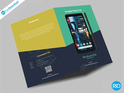 Mobile Fold Brochure Psd fold foldbrochure free googlemobile googlepixel mobile pixel pixel2 pixelmobile printable psd smartphone