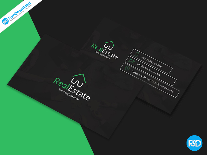 Dark Business Card Template By Psd Free Download On Dribbble