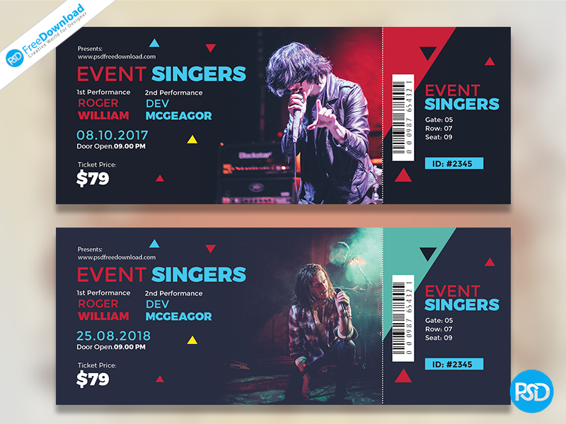 Free Event Ticket Psd Download By Psd Free Download On Dribbble