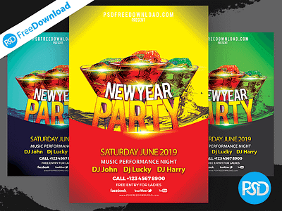 Music Night Party Flyer Design Psd banner clebration concert flyer disco night party dj flyer event flyer flyer design flyer psd download free psd music illustration music poster music posters musical poster neon geometric patterns party flyer party poster psd psdfreedownload wave music